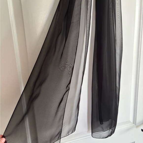 Vintage women’s Jessica McClintock Gunne Sax black gown with slits & wrap 5/6 - Picture 9 of 9